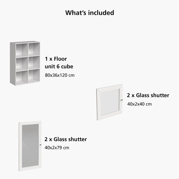 Helios Soho 4-Glass Door Book Cabinet - White