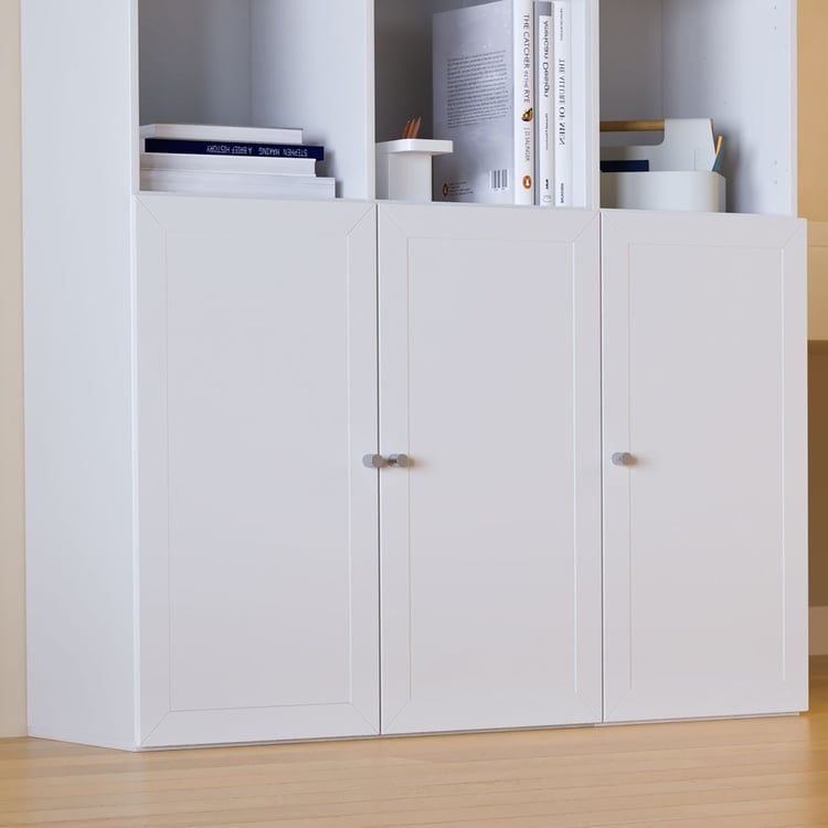 Helios Soho 3-Door Book Cabinet - White