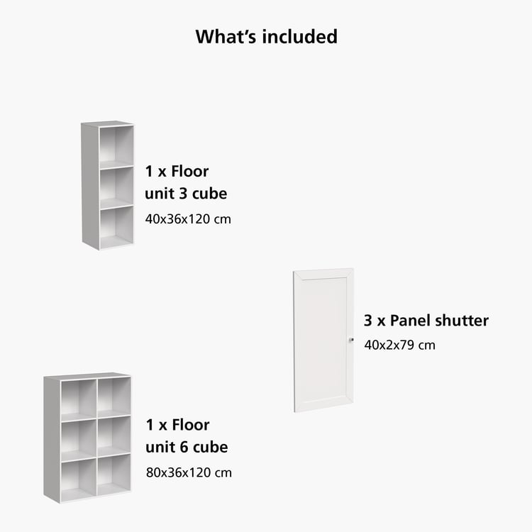 Helios Soho 3-Door Book Cabinet - White