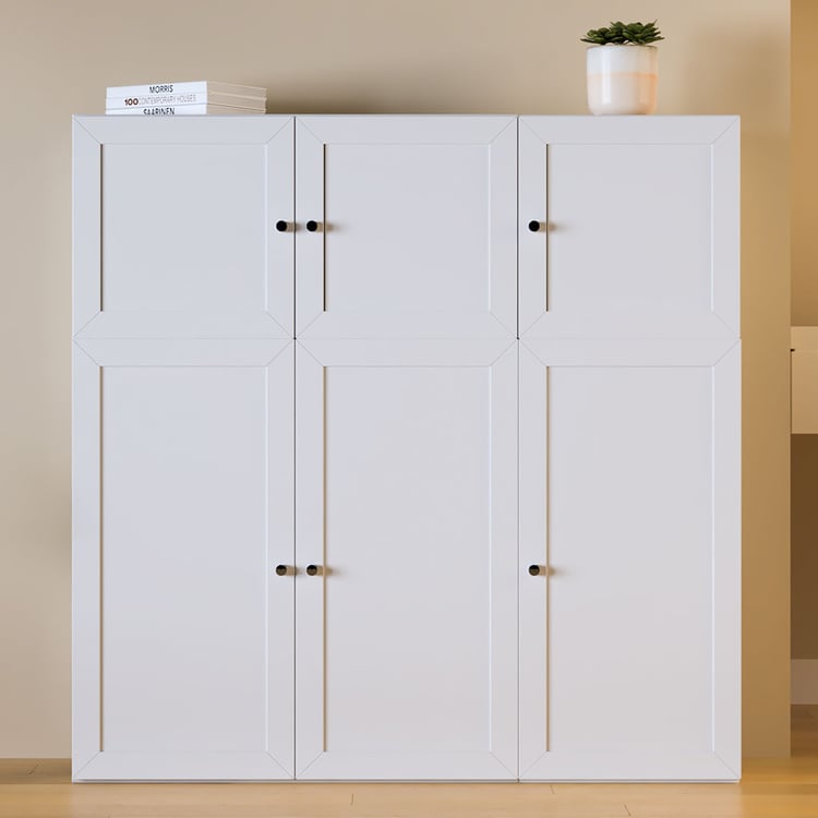 Helios Soho 6-Door Book Cabinet - White