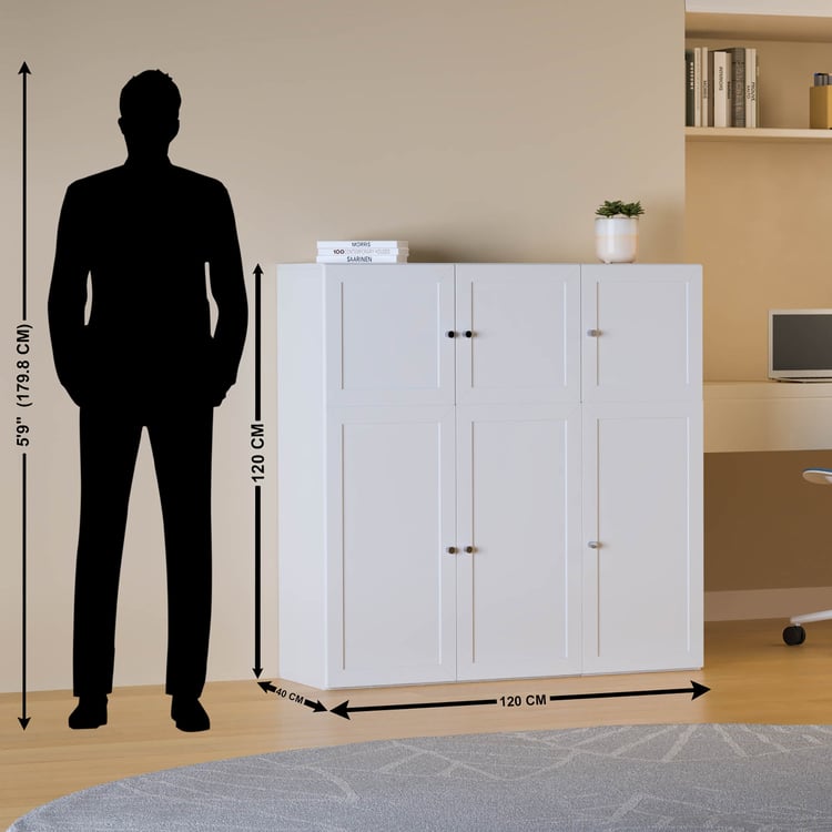 Helios Soho 6-Door Book Cabinet - White