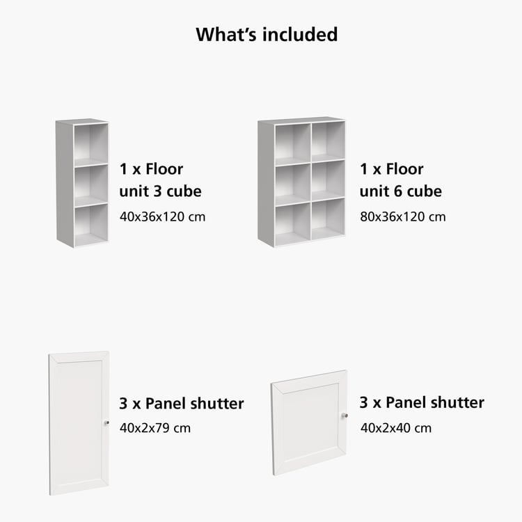 Helios Soho 6-Door Book Cabinet - White