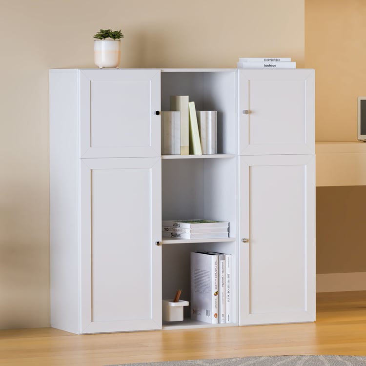 Helios Soho 4-Door Book Cabinet - White