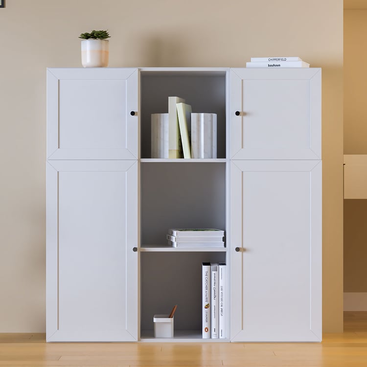 Helios Soho 4-Door Book Cabinet - White