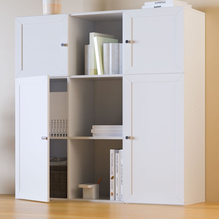 Helios Soho 4-Door Book Cabinet - White