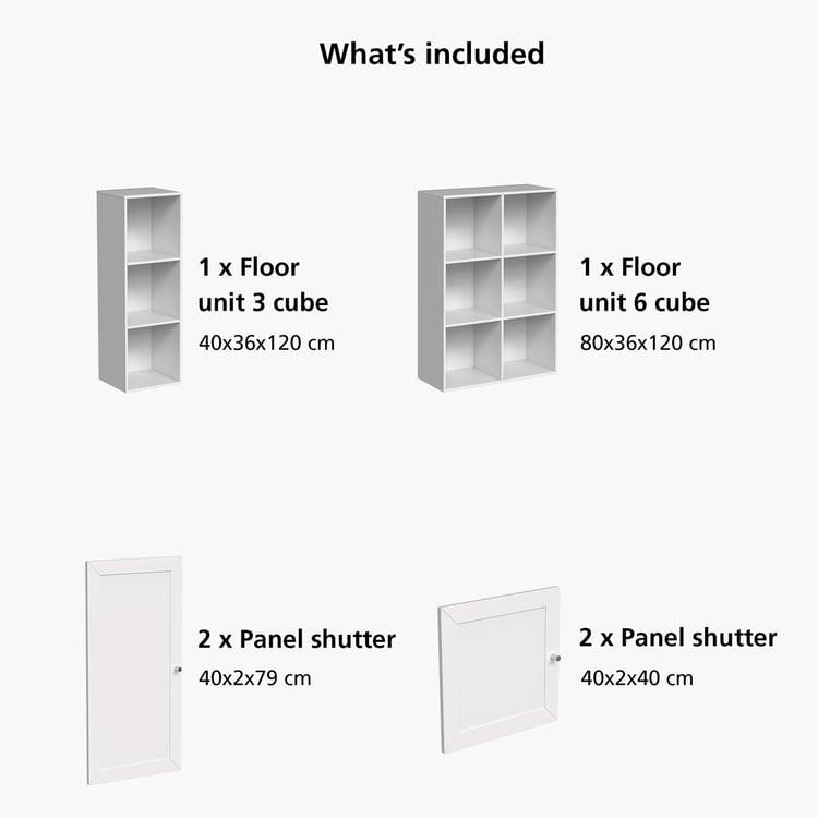 Helios Soho 4-Door Book Cabinet - White