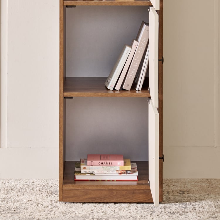 Addison 3-Tier Book Cabinet with Shutters - Brown