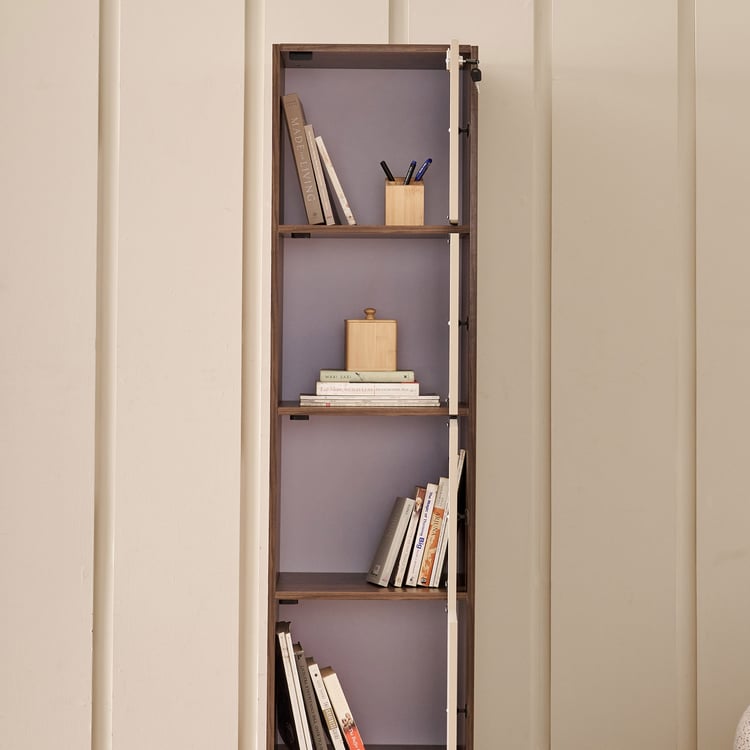 Addison 5-Tier Book Cabinet with Shutters - Beige