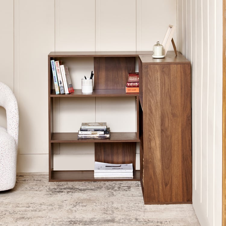 Addison 3-Tier Corner Open Book Shelf - Brown