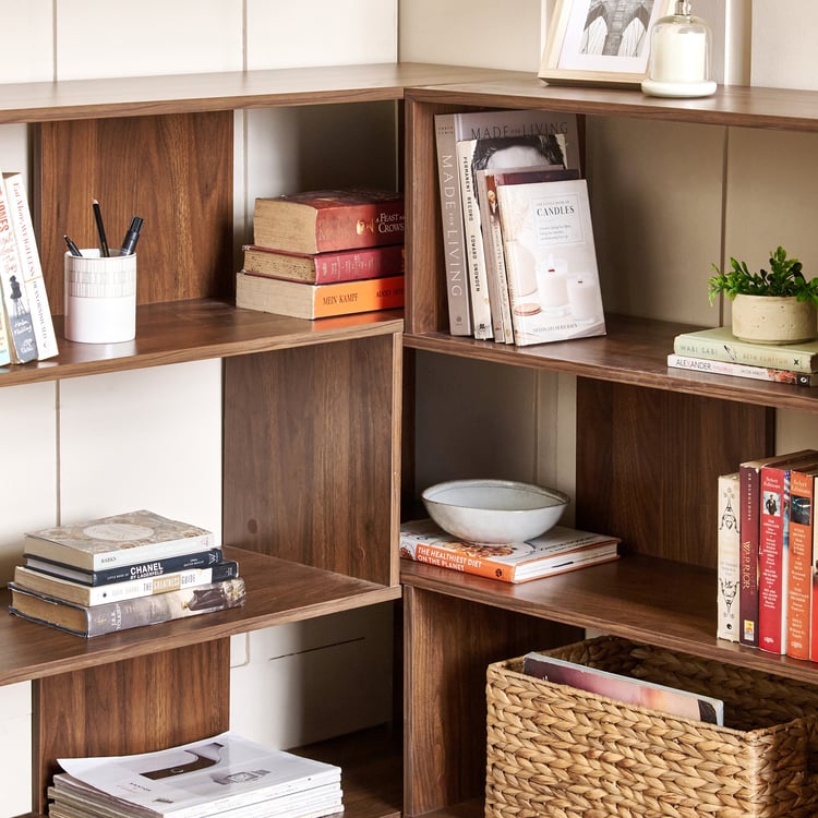 Addison 3-Tier Corner Open Book Shelf - Brown