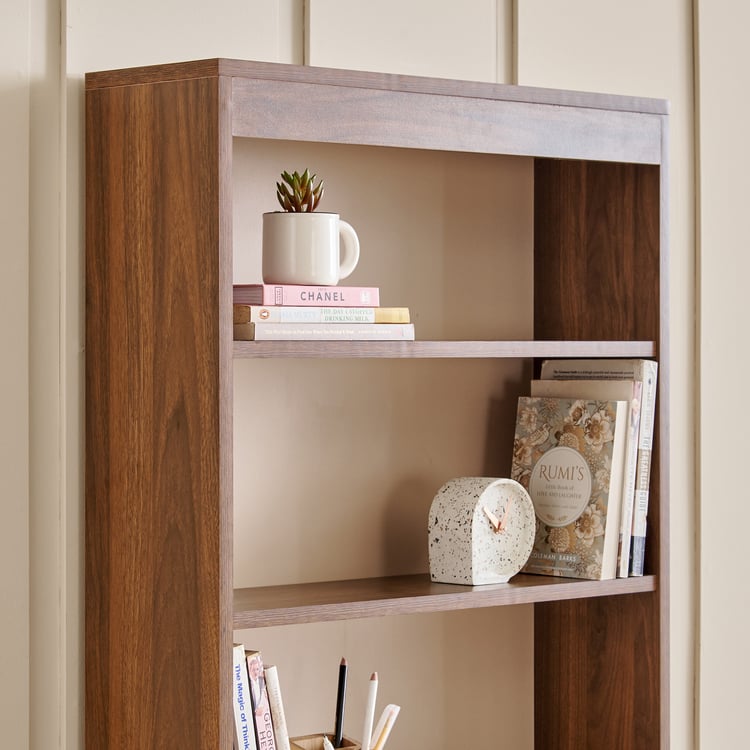 Addison Compact Study Desk with Hutch - Brown