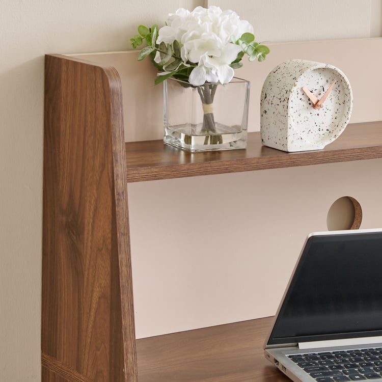 Addison Study Desk with Hutch - Brown
