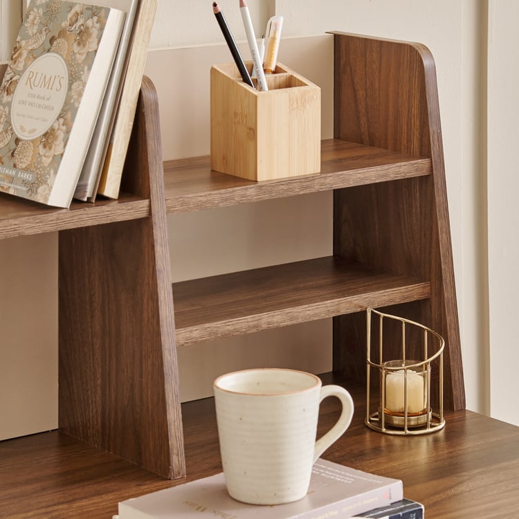 Addison Study Desk with Hutch - Brown