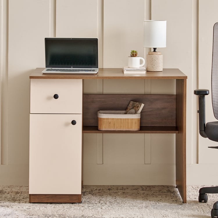 Addison Study Desk with Drawer - Brown