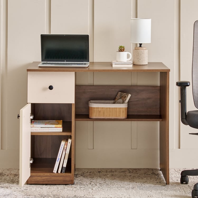 Addison Study Desk with Drawer - Brown