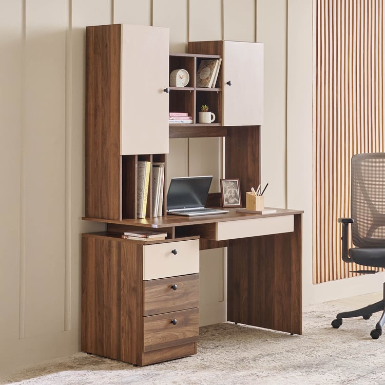 Addison Study Desk with Hutch - Walnut