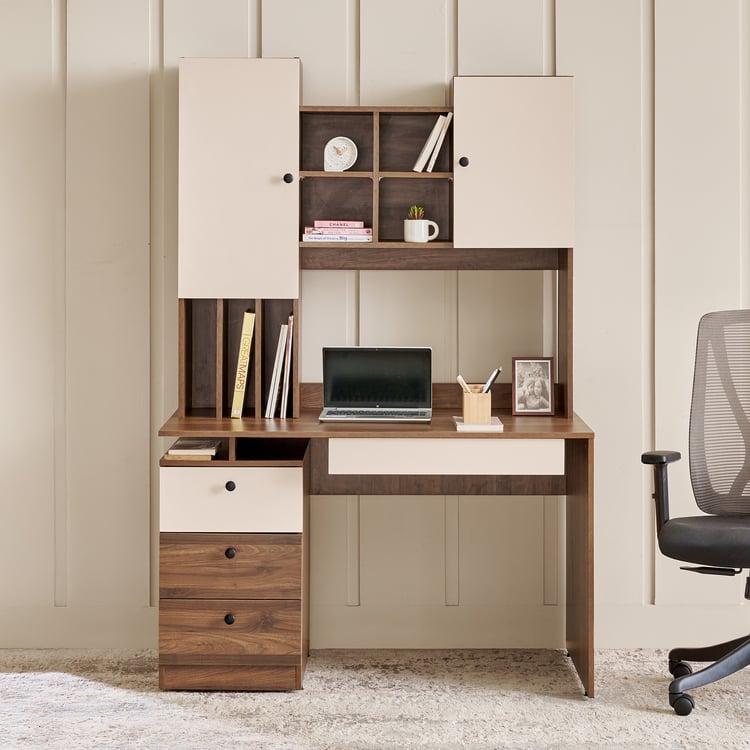 Addison Study Desk with Hutch - Walnut