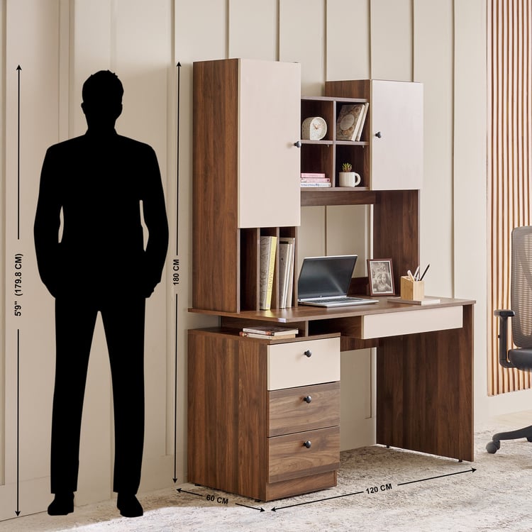 Addison Study Desk with Hutch - Walnut