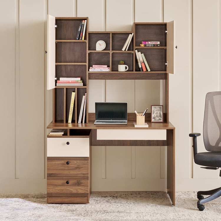 Addison Study Desk with Hutch - Walnut