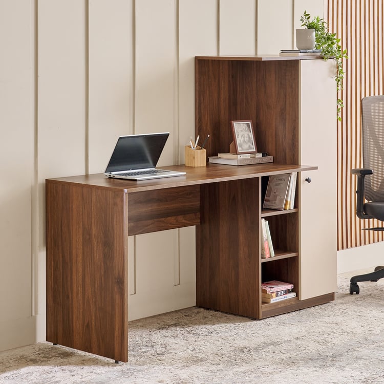 Addison Study Desk with Book Case - Walnut
