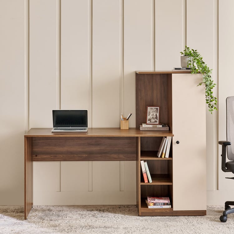 Addison Study Desk with Book Case - Walnut