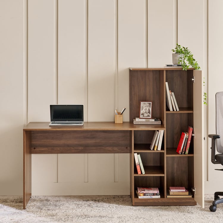 Addison Study Desk with Book Case - Walnut