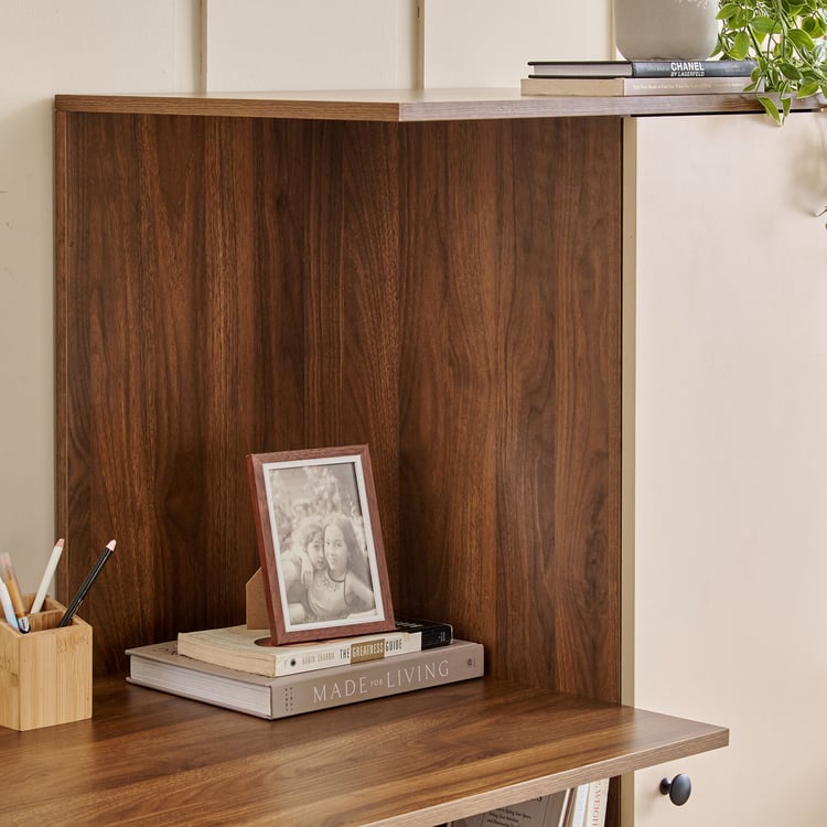 Addison Study Desk with Book Case - Walnut