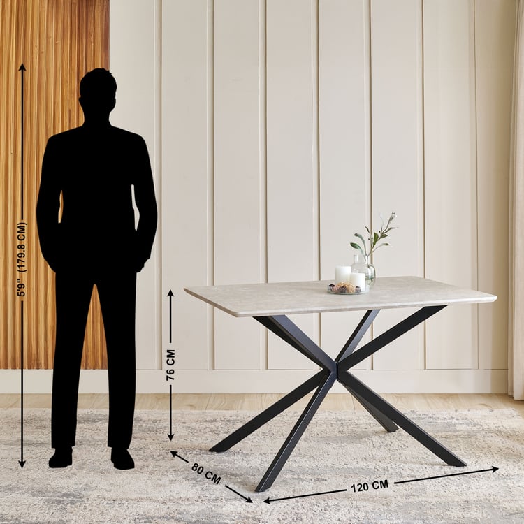 Voxen 4-Seater Dining Table - Grey