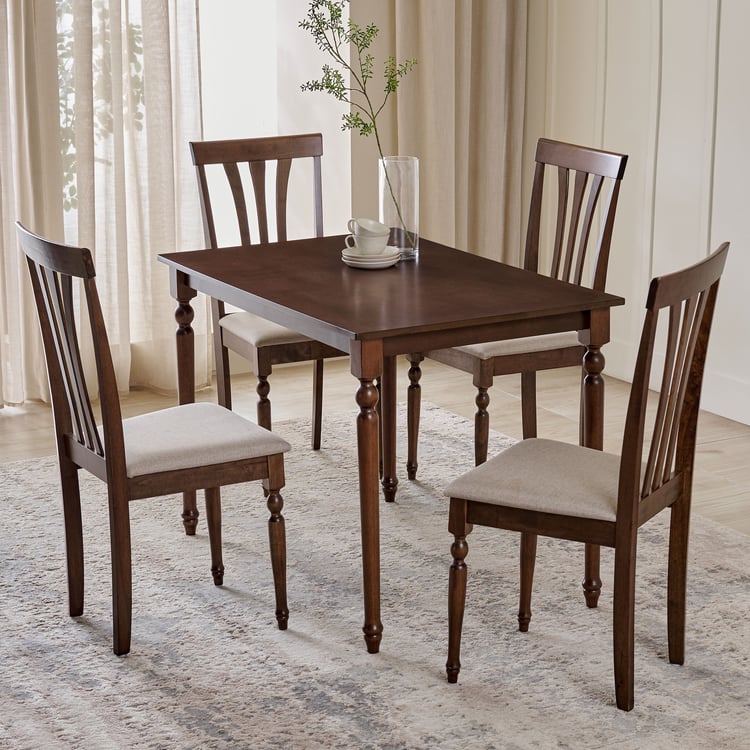 Helios Franklin 4-Seater Dining Set with Chairs - Walnut