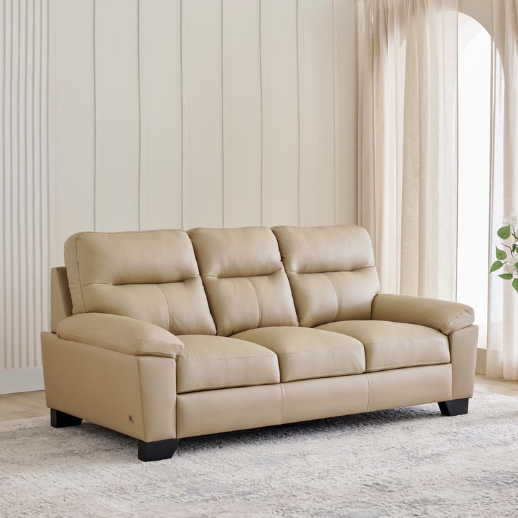 Winchester NXT Half Leather 3-Seater Sofa - Beige