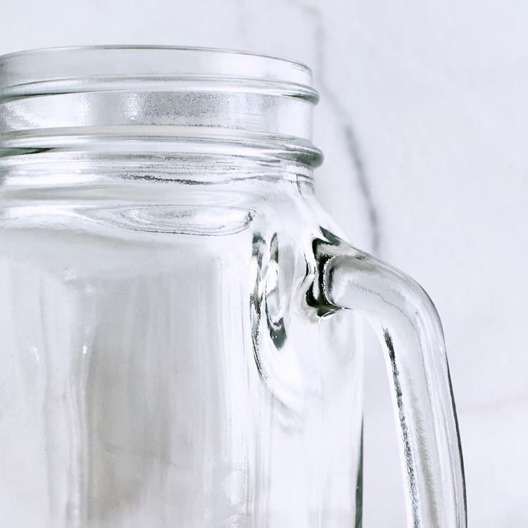 Marley Cuba Set of 4 Glass Mason Jar with Straw - 450ml