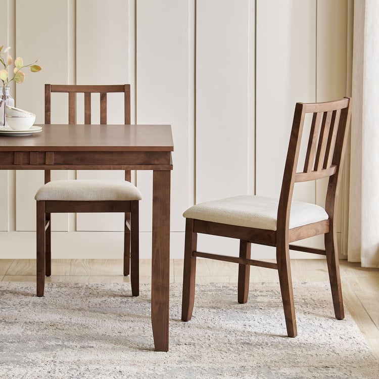 Trio Set of 2 Fabric Dining Chairs - Beige