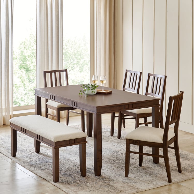 Trio Fabric Dining Large Bench - Beige
