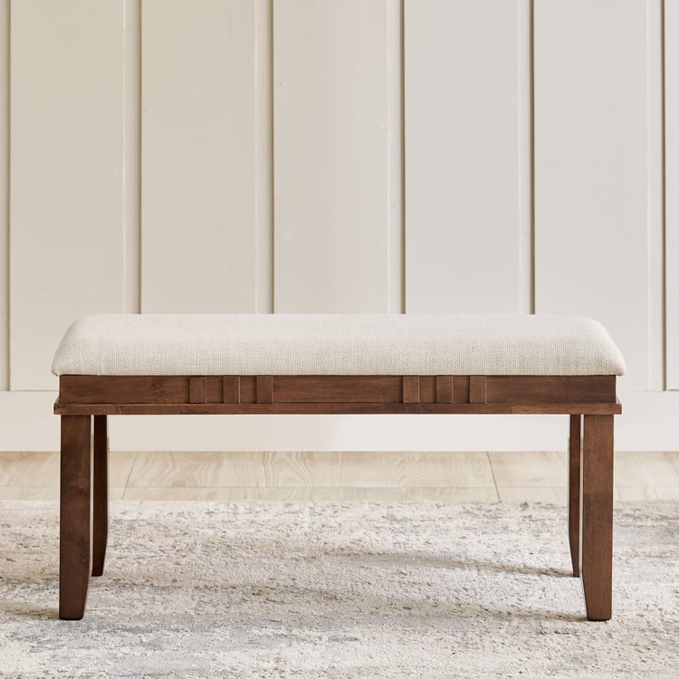 Trio Fabric Dining Small Bench - Beige