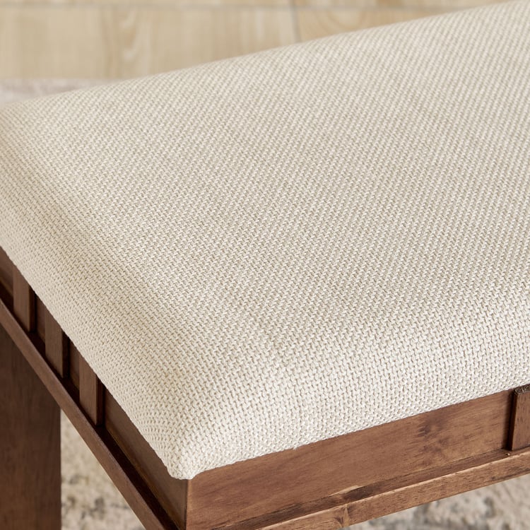 Trio Fabric Dining Small Bench - Beige