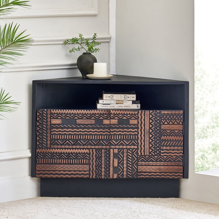 Cameroon Mango Wood Corner Unit - Brown