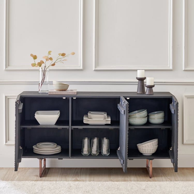 Cameroon Mango Wood 3-Door Foyer Cabinet - Brown