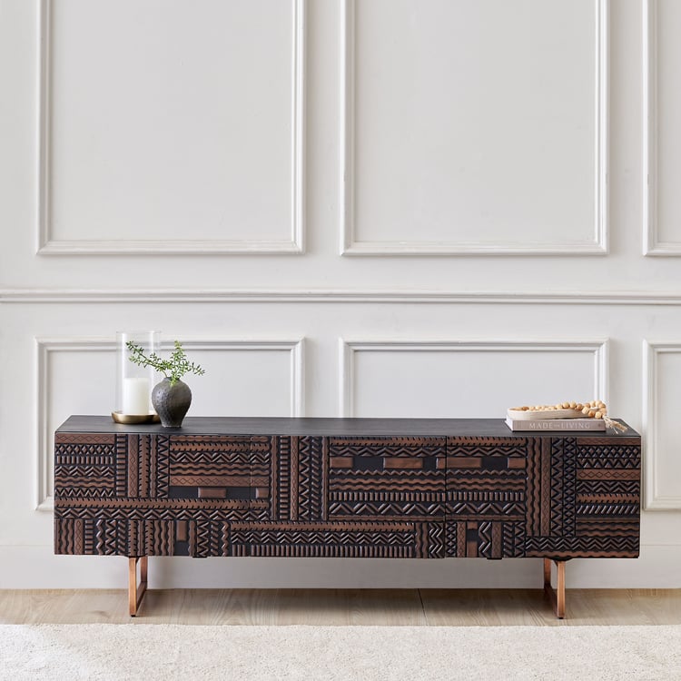 Cameroon Mango Wood Top TV Unit - Brown