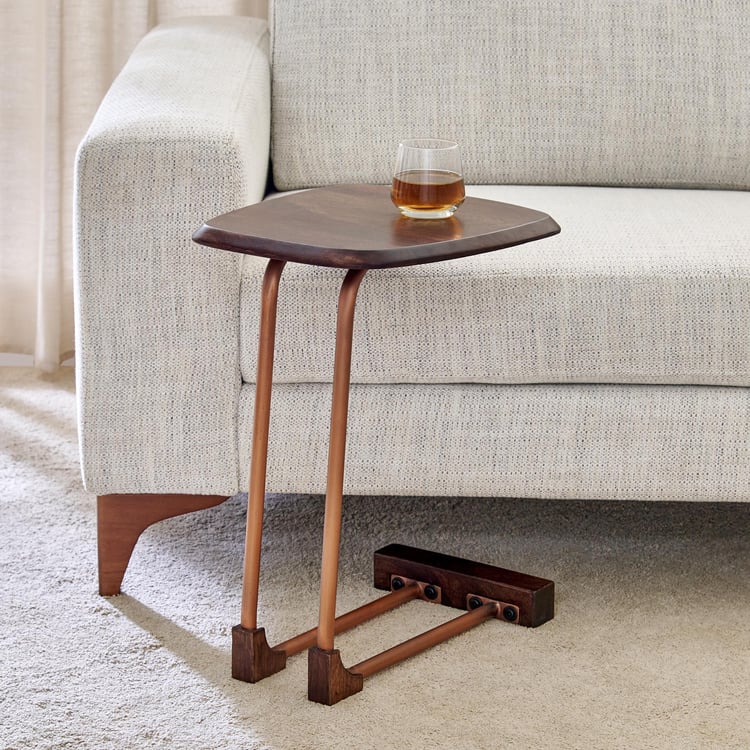 Cameroon Mango Wood Top is Accent Table - Brown