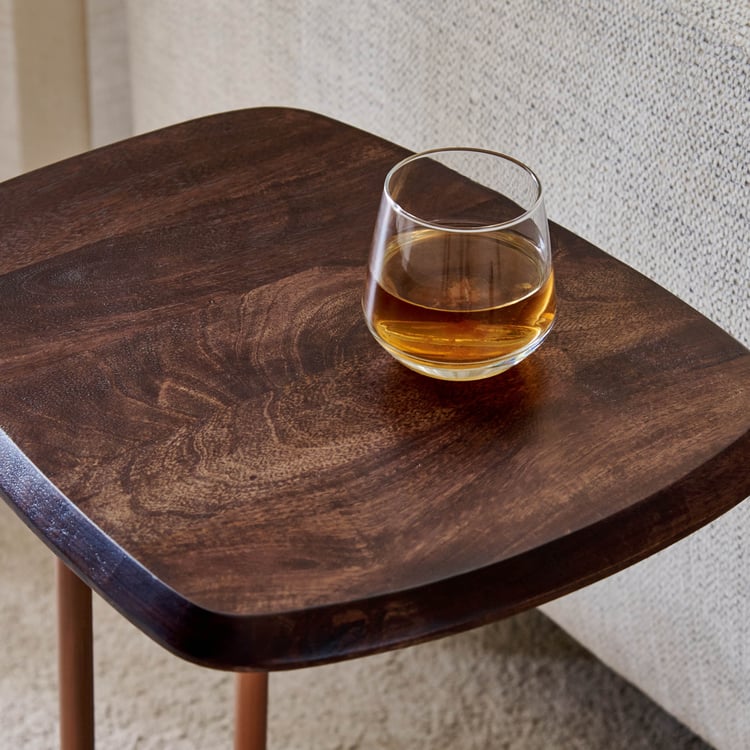 Cameroon Mango Wood Top is Accent Table - Brown