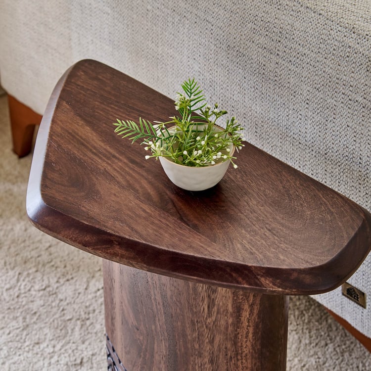 Cameroon Mango Wood Top End Table - Brown