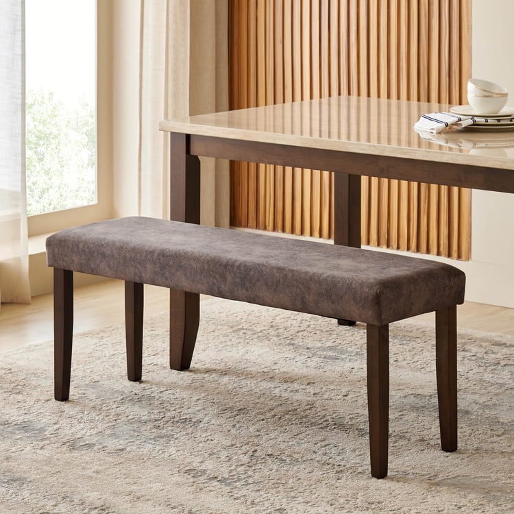 Helios Casper Fabric Dining Bench - Brown