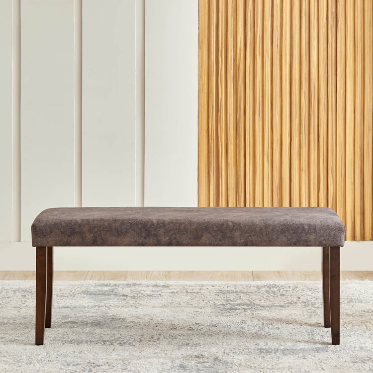Helios Casper Fabric Dining Bench - Brown