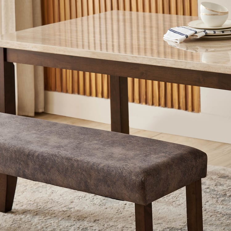 Helios Casper Fabric Dining Bench - Brown