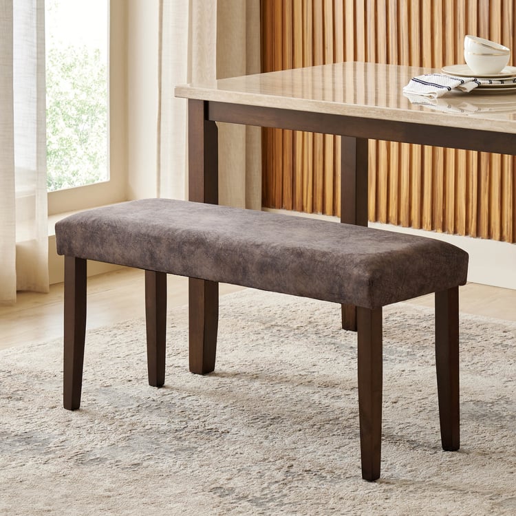 Helios Casper Fabric Dining Bench - Brown