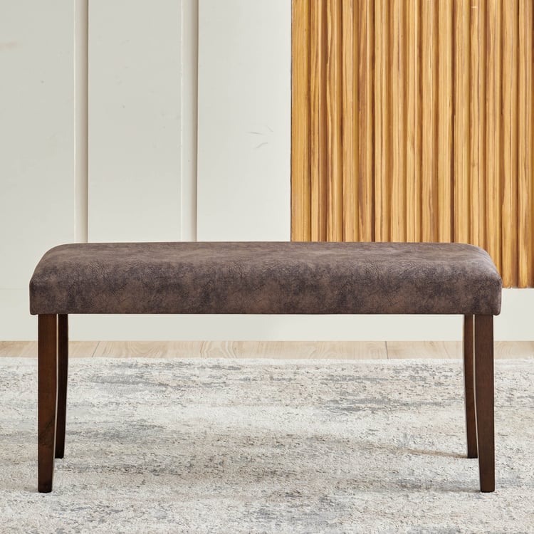 Helios Casper Fabric Dining Bench - Brown