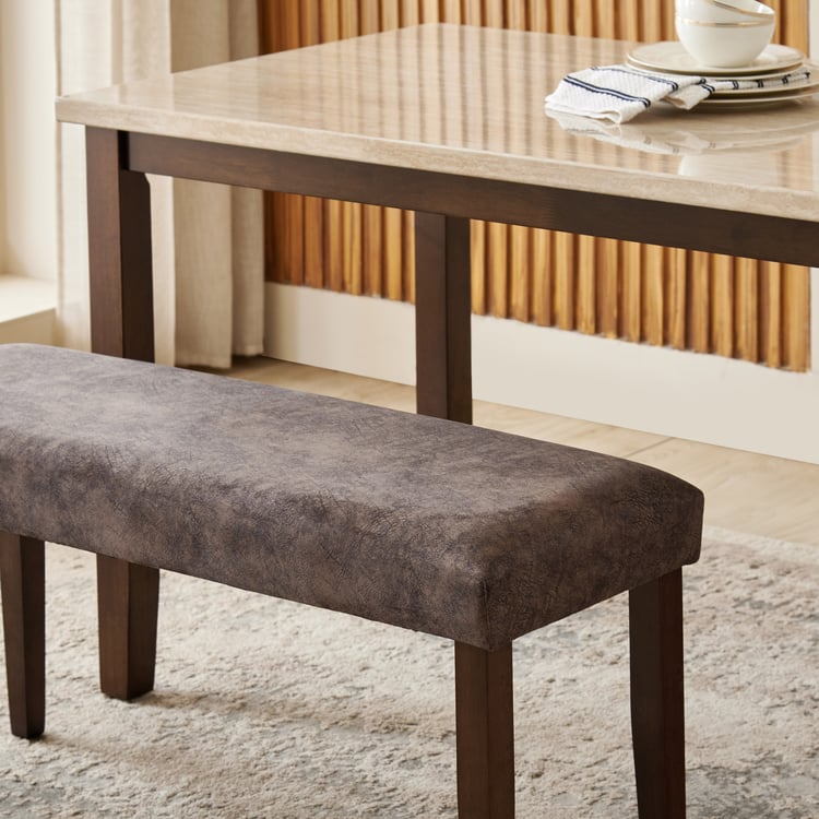 Helios Casper Fabric Dining Bench - Brown