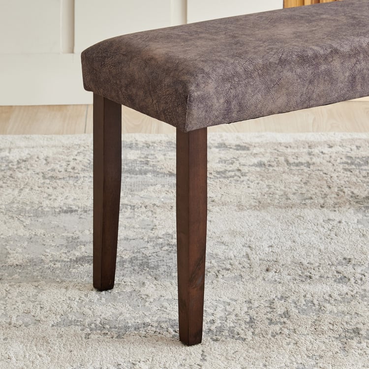 Helios Casper Fabric Dining Bench - Brown
