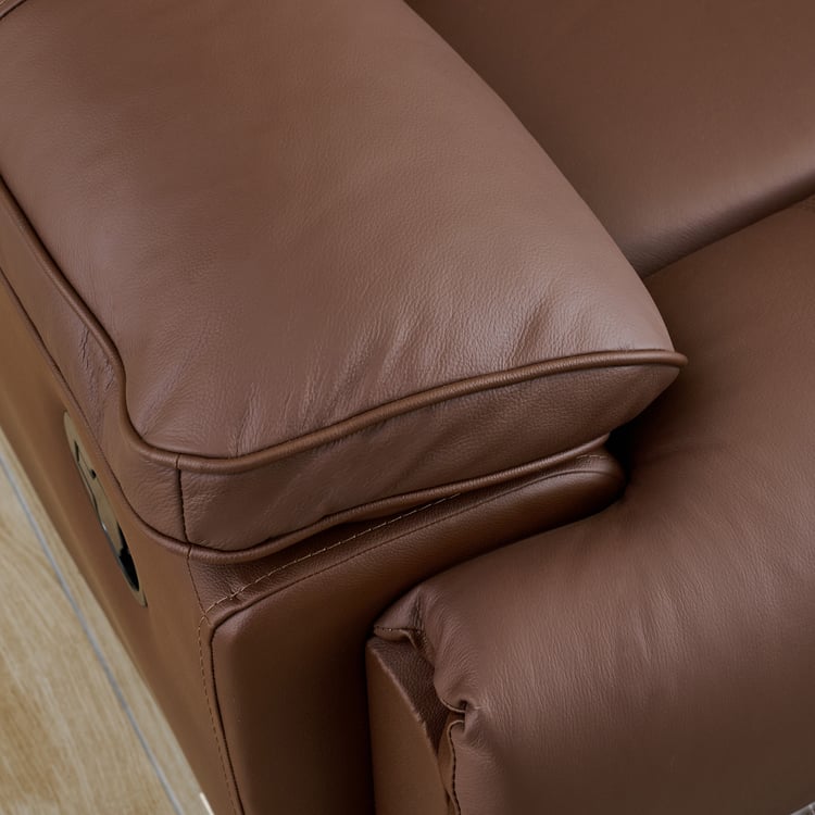Torino Half Leather 6-Seater Right Corner Recliner Set - Brown