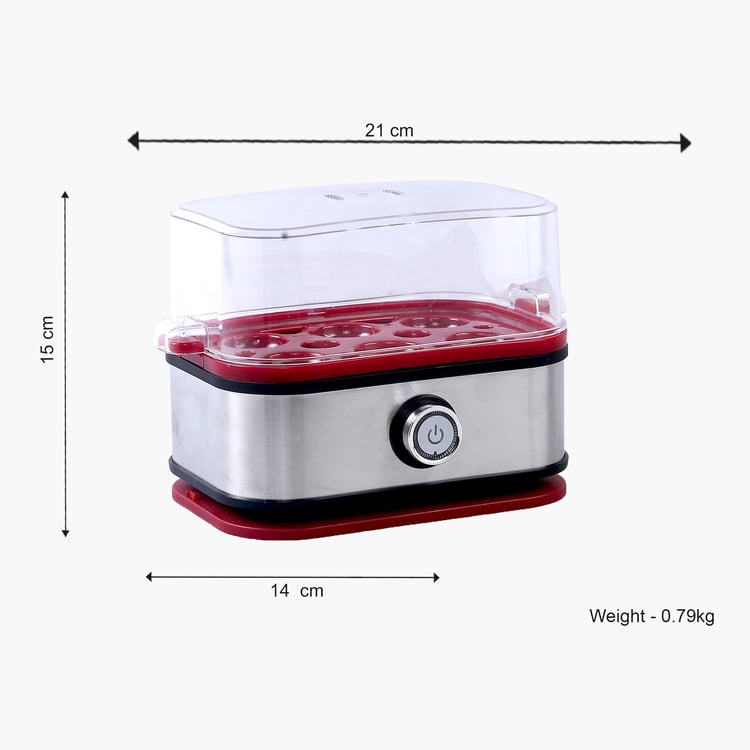 WONDERCHEF Crimson Edge Stainless Steel Electric Egg Boiler